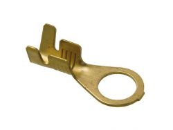 Клемма кольцевая, неизолированная, под провод 0.5-1.5 кв.мм. Диаметр кольца 5 мм. Толщина металла 0.4 мм. (латунь)