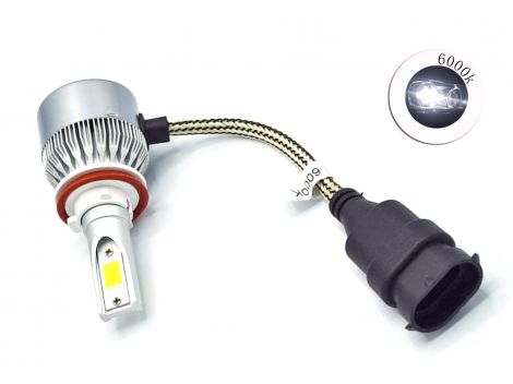 Комплект LED ламп C6 H11 6000K 12V радиатор с вентилятором (chip COB)