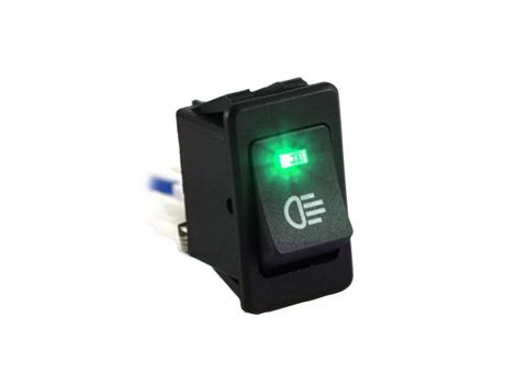 Переключатель противотуманных фар 4 pin универсальный с зеленой подсветкой