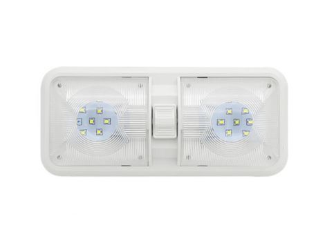 LED плафон салона универсальный SND-0007 12-24V 48 SMD 2835 WHITE с выключателем. 286х126х42 мм