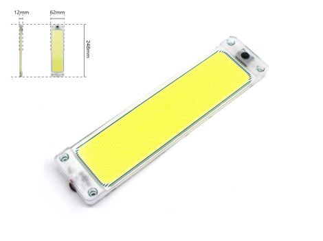 LED плафон салона универсальный SND-0008 12-24V COB WHITE с выключателем. 248х62х12 мм