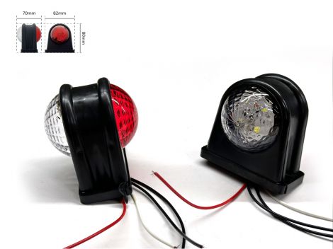 LED габарит заноса прицепа YD-0001 прямой 12-24V 8см  красно-белый