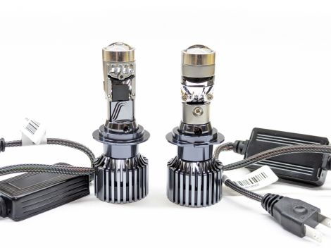 Комплект LED ламп L40 H7 с линзой 9-32V 70W диод 3570 Sanan, 6000K радиатор с вентилятором