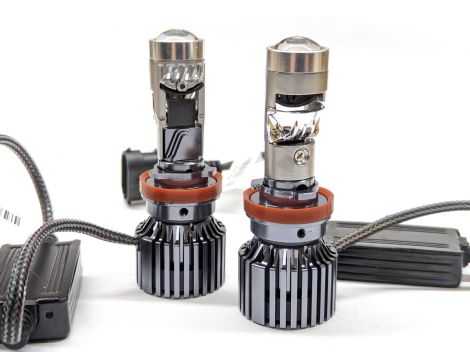 Комплект LED ламп L40 H11 с линзой 9-32V 70W диод 3570 Sanan, 6000K радиатор с вентилятором