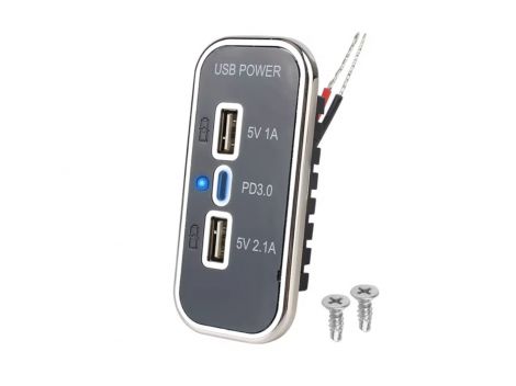 Автомобильное зарядное устройство для смартфона UCC-316 3USB (type-A 2.1A+1A+ type-C PD) 12-24V