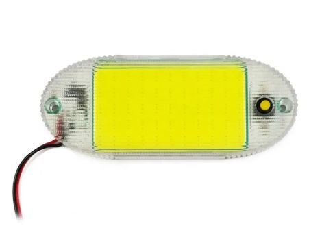 LED плафон салона универсальный HC-COB-145*58 12-24V COB 165 chips WHITE с выключателем. 280х30х10 мм