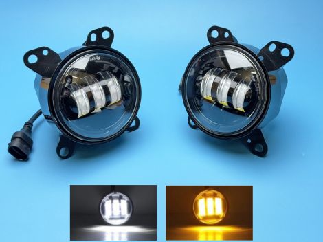 Комплект светодиодных противотуманных фар HP-GZD-351-06 4" (104 мм), 24W, белый+жёлтый свет, для DAF XF 105